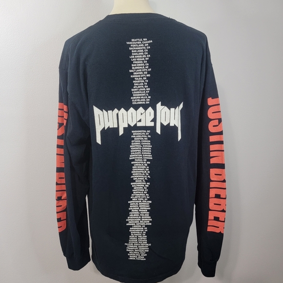 Justin Bieber “Purpose” Concert Tour Long Sleeve Graphic Top - Picture 4 of 12